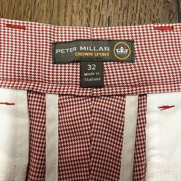 Peter Millar Crown Sport Striped Pink Chino Shorts Mens 32 Golf Preppy Polyester - Picture 6 of 6